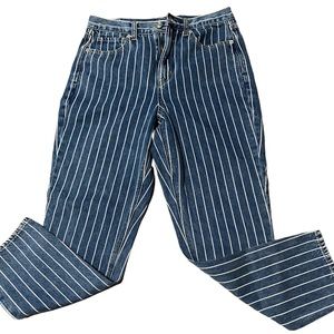 American Eagle Womens Pinstripe Mom Jeans sz 6